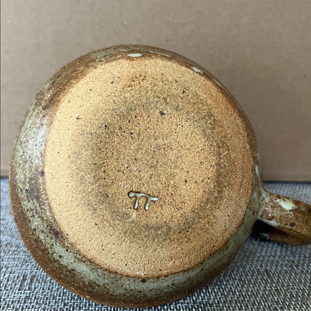 Ceramic Handthrown Signed Studio Pottery Candle Holder attached Saucer signed - Picture 2 of 7